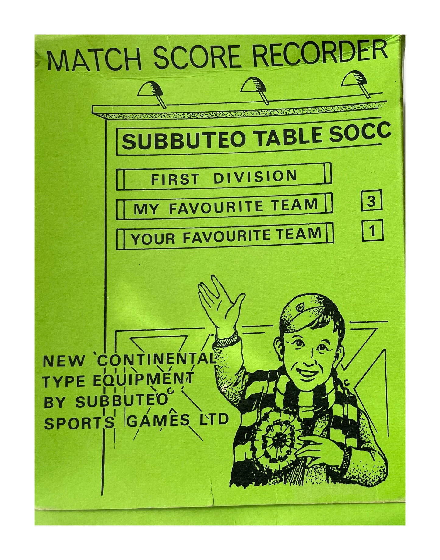 Vintage 1970's Subbuteo Table Soccer Football Game Match Score Recorder Board Set Z Complete With Team Names - Continental Equipment Edition - Fantastic Condition In The Original Box