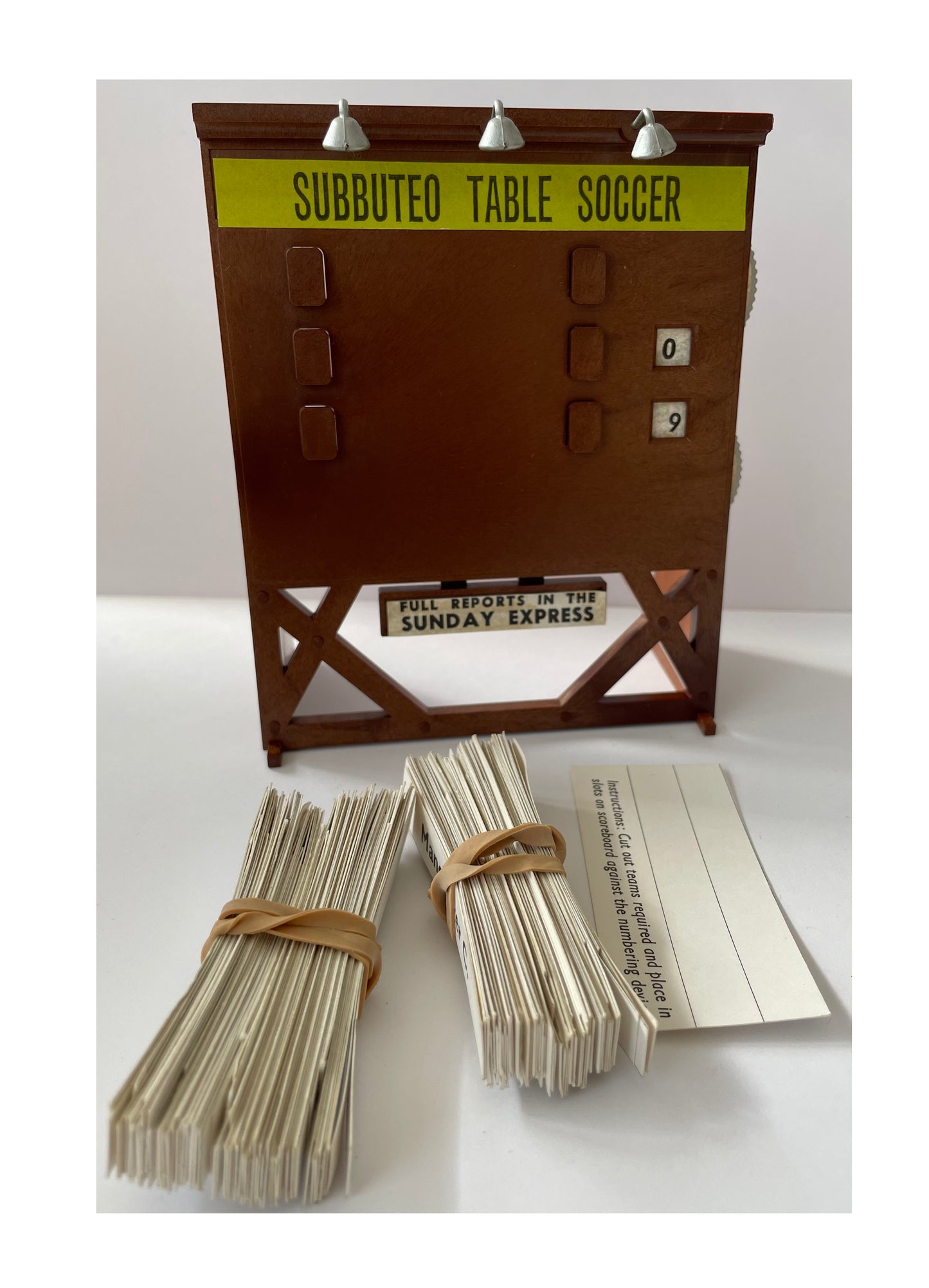 Vintage 1970's Subbuteo Table Soccer Football Game Match Score Recorder Board Set Z Complete With Team Names - Continental Equipment Edition - Fantastic Condition In The Original Box