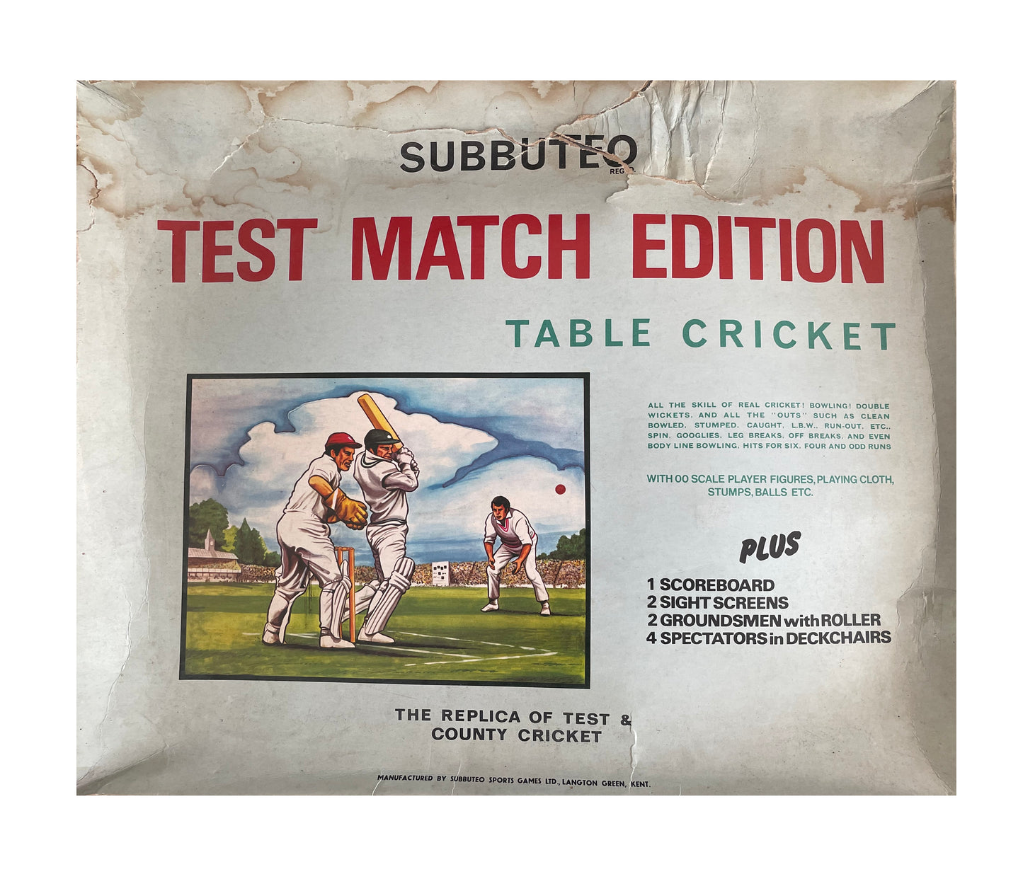 Vintage 1967 Subbuteo Test Match Edition - Table Cricket Game - The Replica Of Test And County Cricket - 100% Complete In The Original Box