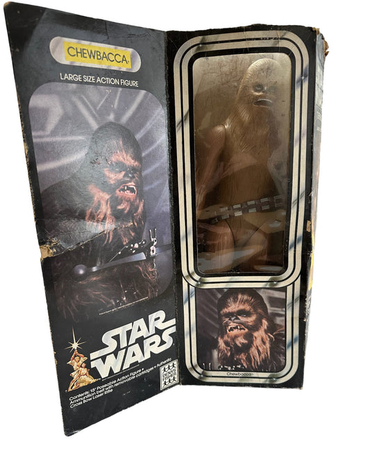 Vintage Denys Fisher 1977 Star A New Hope Wars Chewbacca Large Size Action Figure 15 Inch Tall Complete With Ammunition Belt And Cross Bow Laser Rifle - Very Good Condition In The Original Box