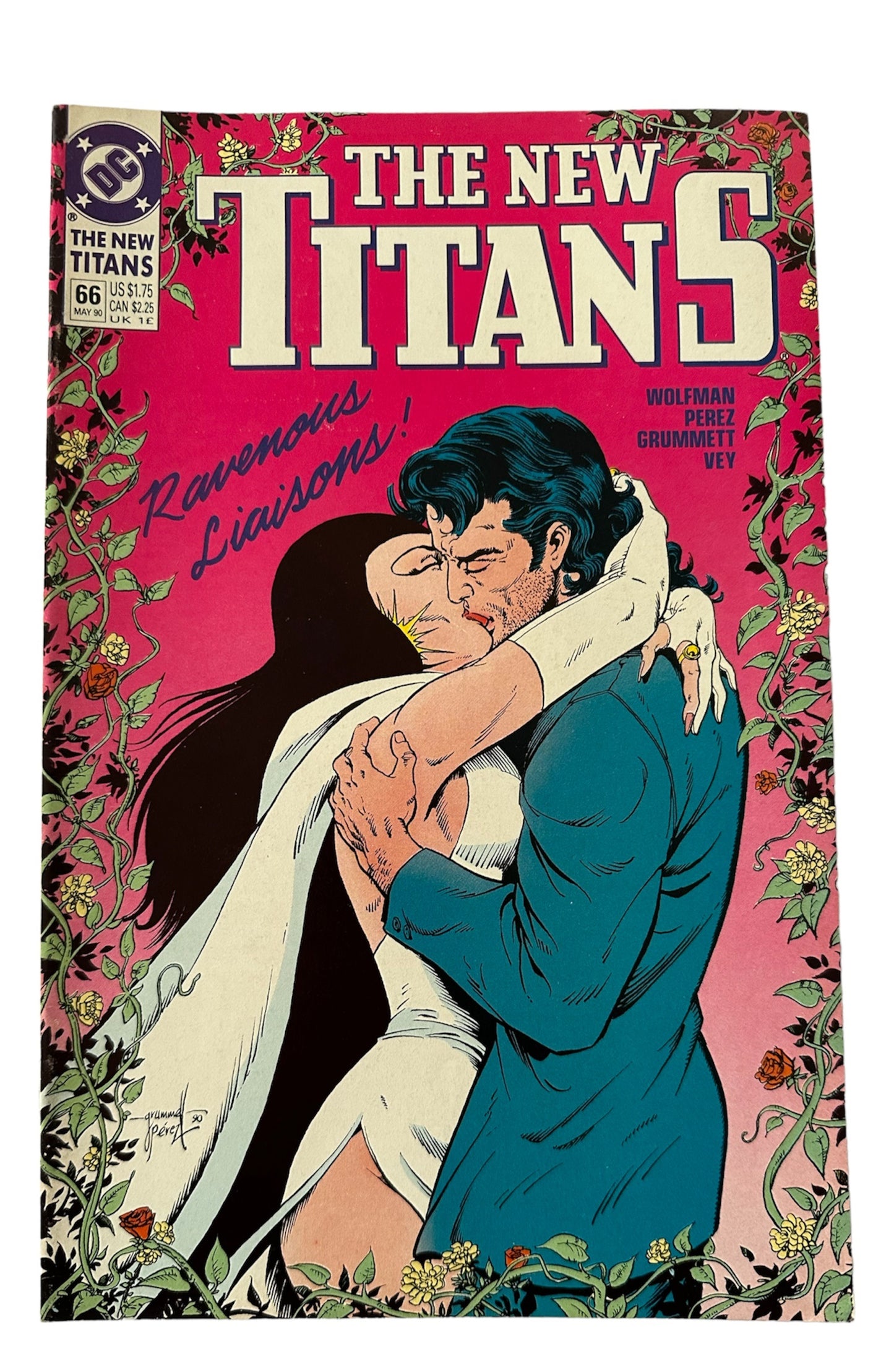 Vintage May 1990 DC - The New Titans Comic Issue Number 66 - Fatal Attraction - Shop Stock Room Find