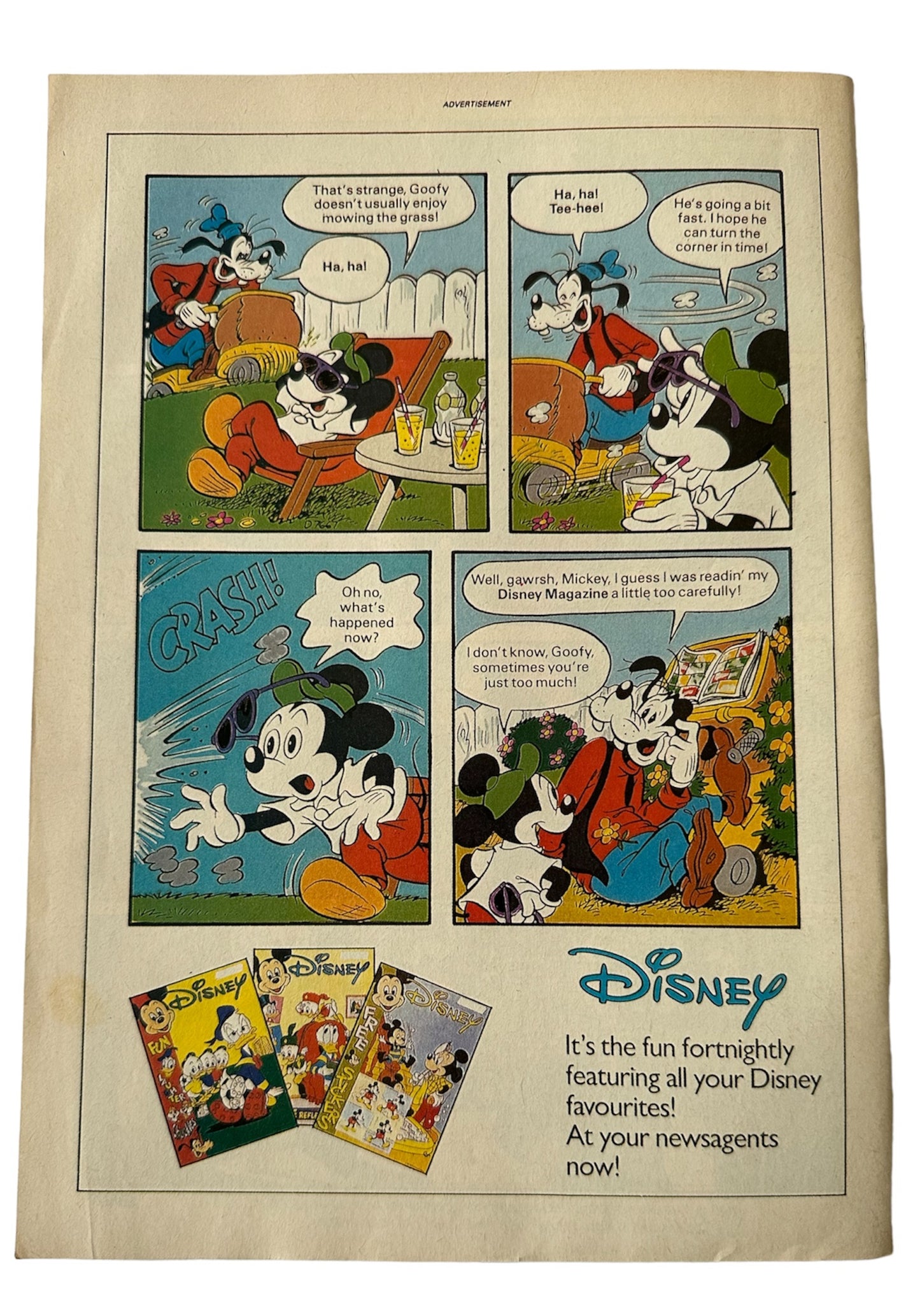 Vintage 1989 Disney Mickey Mouse And Friends Comic Issue Number 2 - With Free Gift Disney Stickers - Former Shop Stock