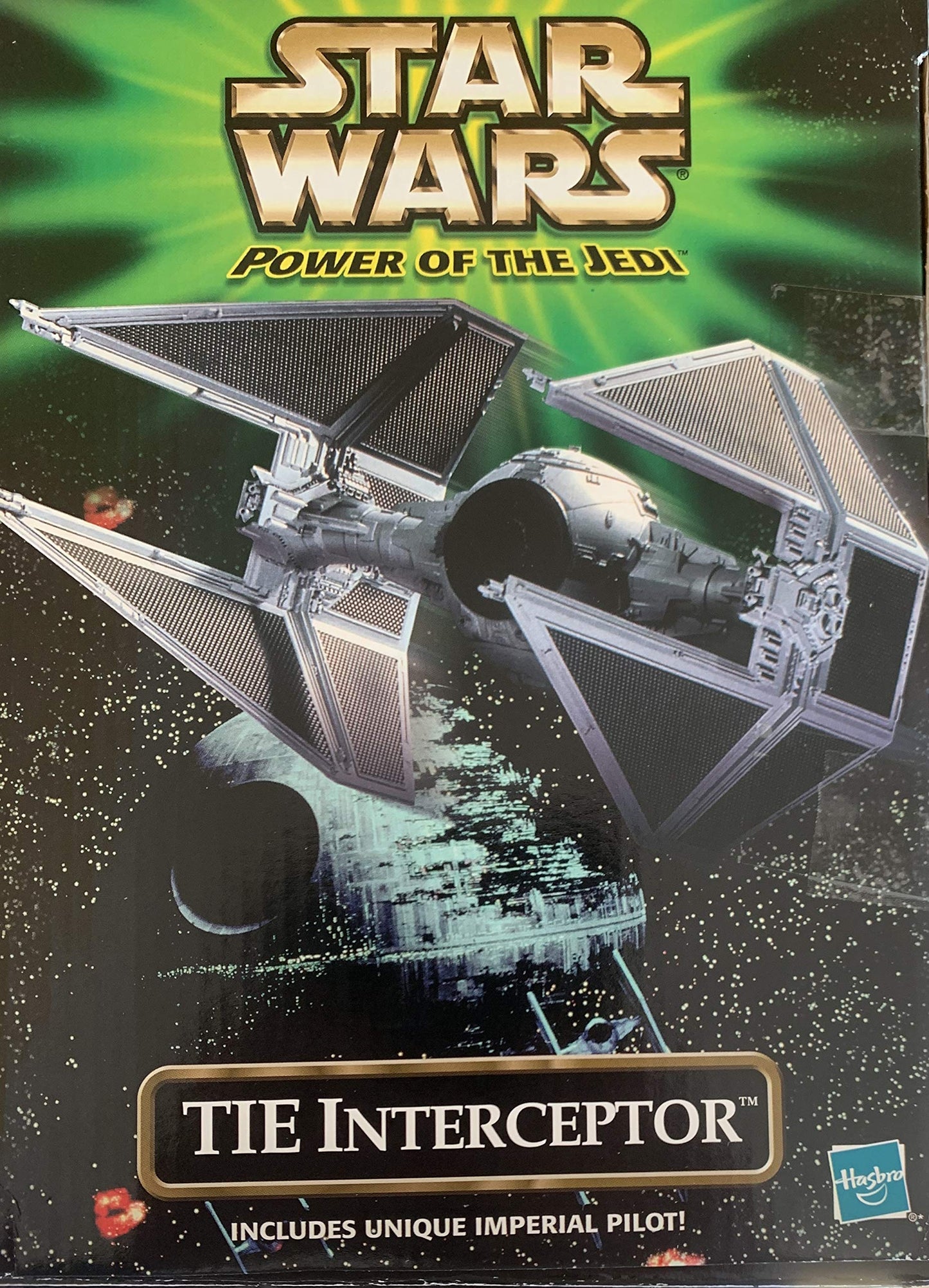 Vintage 1999 Star Wars The Power Of The Jedi Tie Interceptor With Exclusive Unique Imperial Tie Pilot