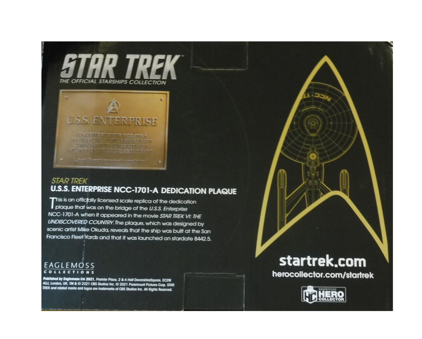 Star Trek The Official Starships Collection - The U.S.S. Enterprise NCC-1701-A Dedication Plaque