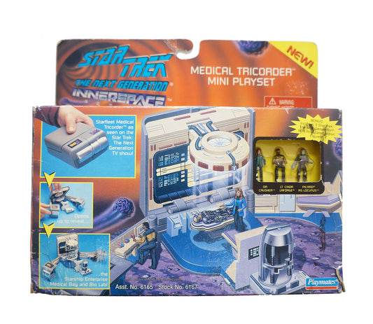 Vintage Playmates 1996 Star Trek The Next Generation Innerspace Series Medical Tricorder Mini Playset With Three Mini Figures - Brand New Factory Sealed Shop Stock Room Find