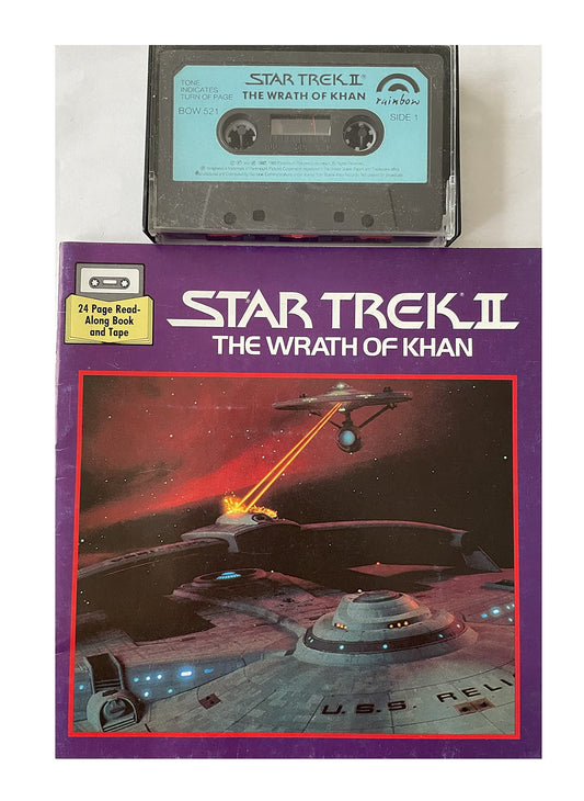 Vintage 1983 Star Trek II The Wrath Of Khan 24 Page Read Along Book and Audio Cassette Tape Set - Former Shop Stock