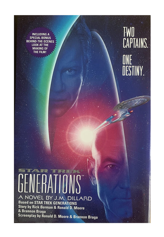 Vintage 1994 Star Trek Generations Hard Back Book - A Novel By J.M. Dillard - Unsold Shop Stock