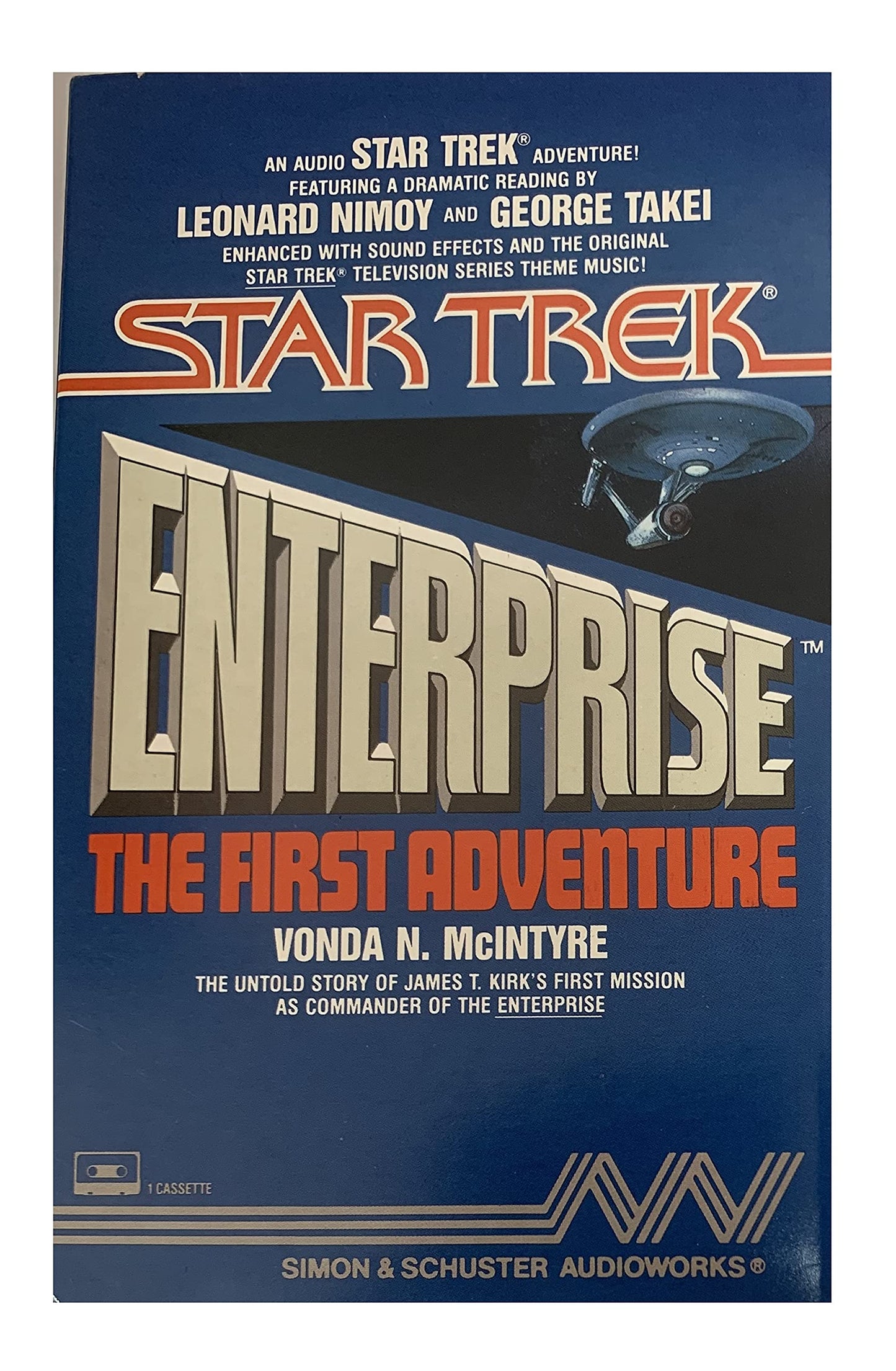 Vintage 1988 Star Trek Enterprise : The First Adventure - Simon & Schuster Audio Cassette Read By Leonard Nimoy and George Takei - Shop Stock Room Find