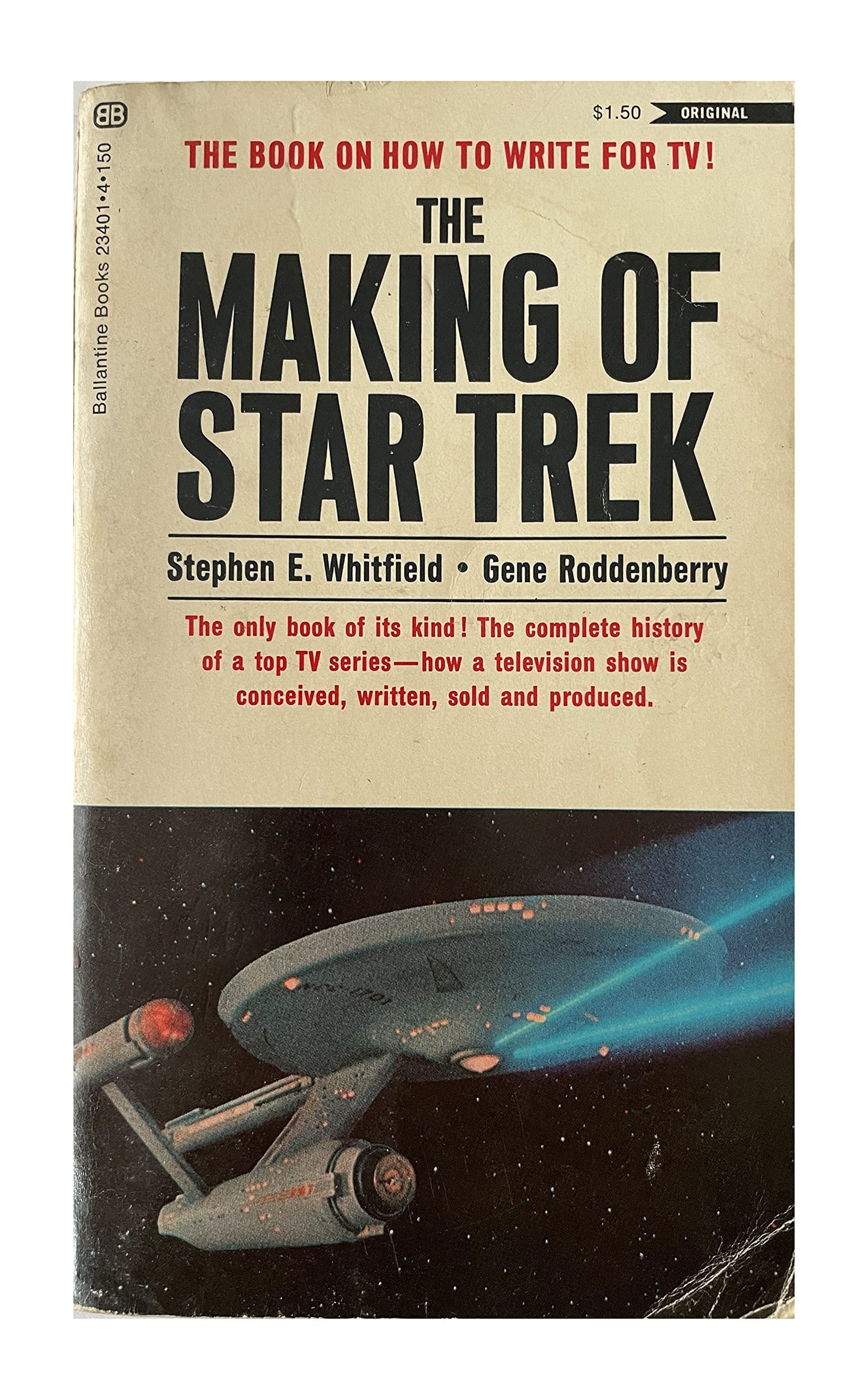 Vintage 1974 The Making Of Star Trek - The Book On How To Write For TV By Stephen E Whitfield And Gene Roddenberry