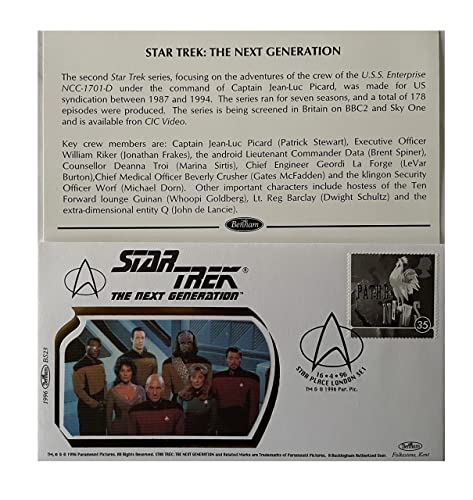 Vintage 1996 Star Trek The Next Generation The Crew Of The USS Enterprise NCC-1701D Limited Edition First Day Postal Cover Stamp No. BS23 Dated 16 4 96 Star Place London SE1 - Brand New Shop Stock Room Find