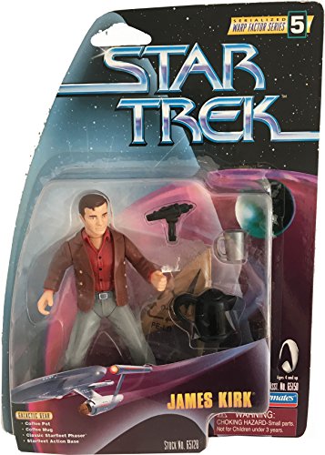 Vintage Star Trek Warp Factor Series 5 Captain James T Kirk Action Figure from Star Trek The Original Series Episode The City On The Edge Of Forever - Brand New Factory Sealed Shop Stock Room Find