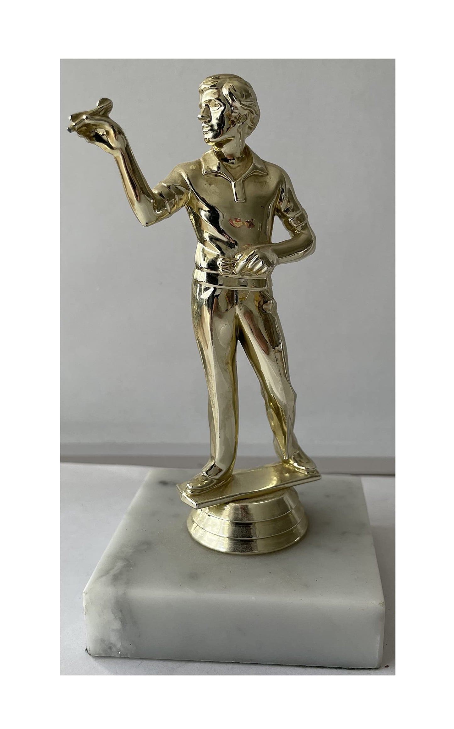 Vintage 1970's Darts Champion Winners Trophie On Marble Base