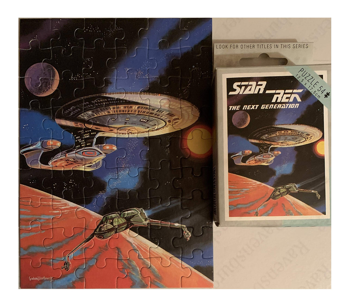 Vintage King 1993 Star Trek The Next Generation USS Enterprise NCC-1701-D & Klingon Bird Of Prey 54 Piece Jigsaw Puzzle - Shop Stock Room Find