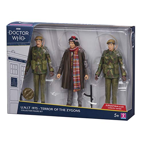 Dr Doctor Who UNIT 1975 The Terror Of The Zygons Collector Action Figure set - Brand New Factory Sealed