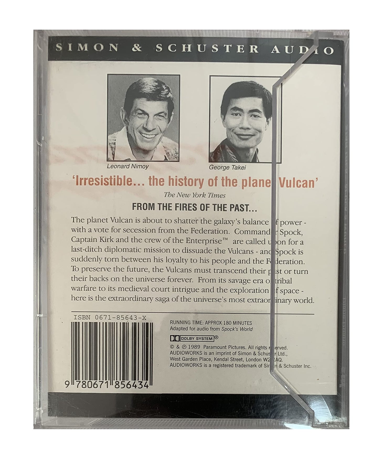 Vintage 1989 Star Trek : Spocks World - Simon & Schuster Double Audio Cassette Read By Leonard Nimoy and George Takei - Shop Stock Room Find