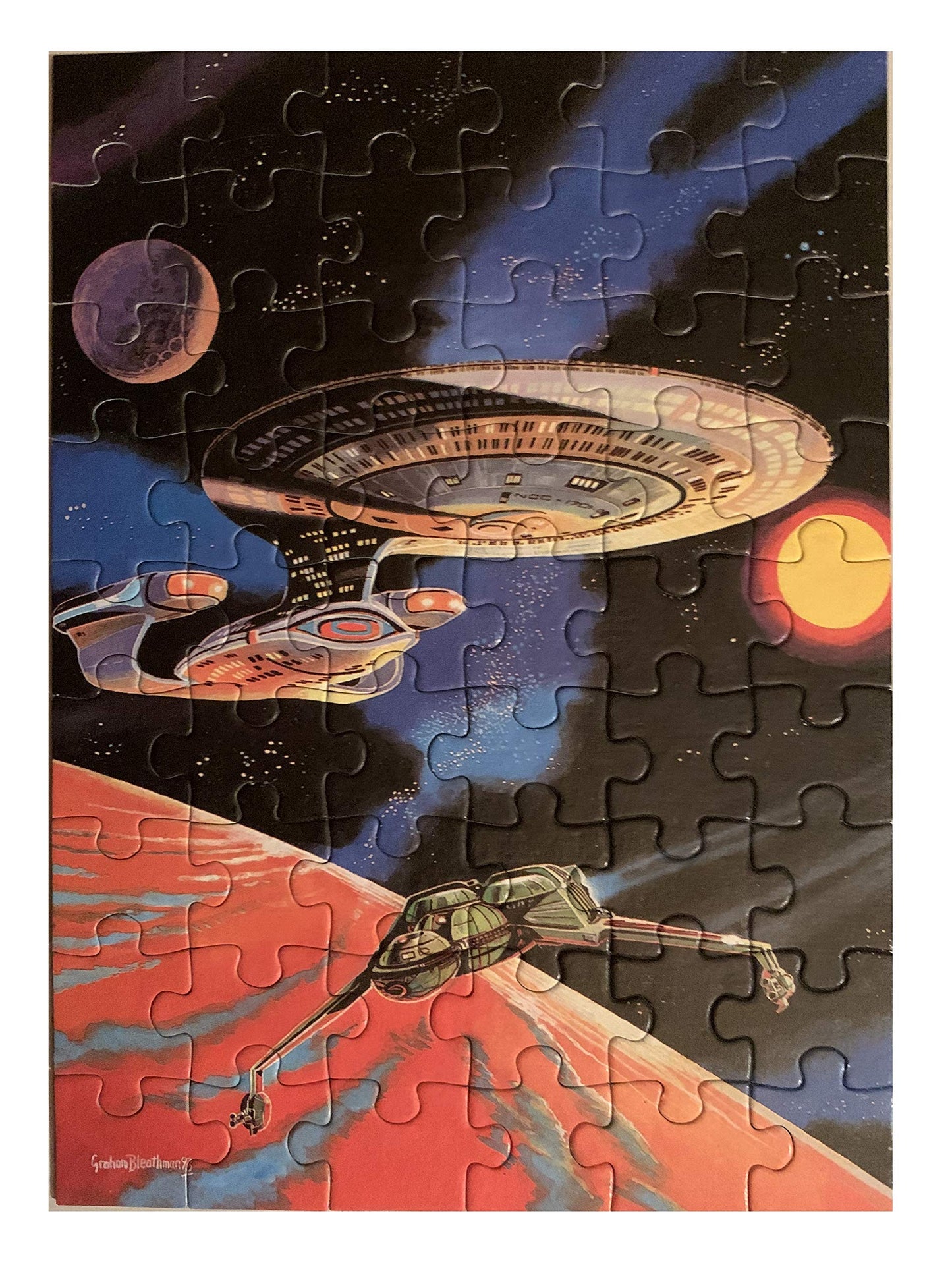 Vintage King 1993 Star Trek The Next Generation USS Enterprise NCC-1701-D & Klingon Bird Of Prey 54 Piece Jigsaw Puzzle - Shop Stock Room Find