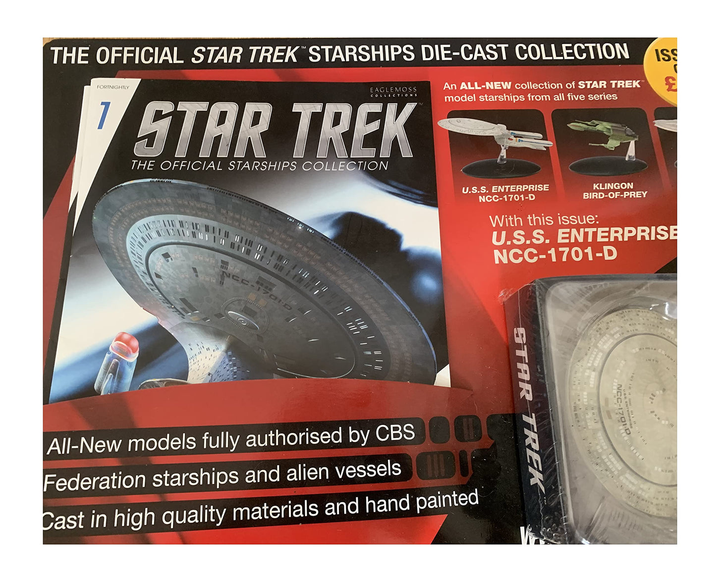 2013 Star Trek The Official Star Ship Collection Issue Number 1 - The USS Enterprise NCC-1701-D Starship - By Eaglemoss - Brand New Shop Sock Room Find