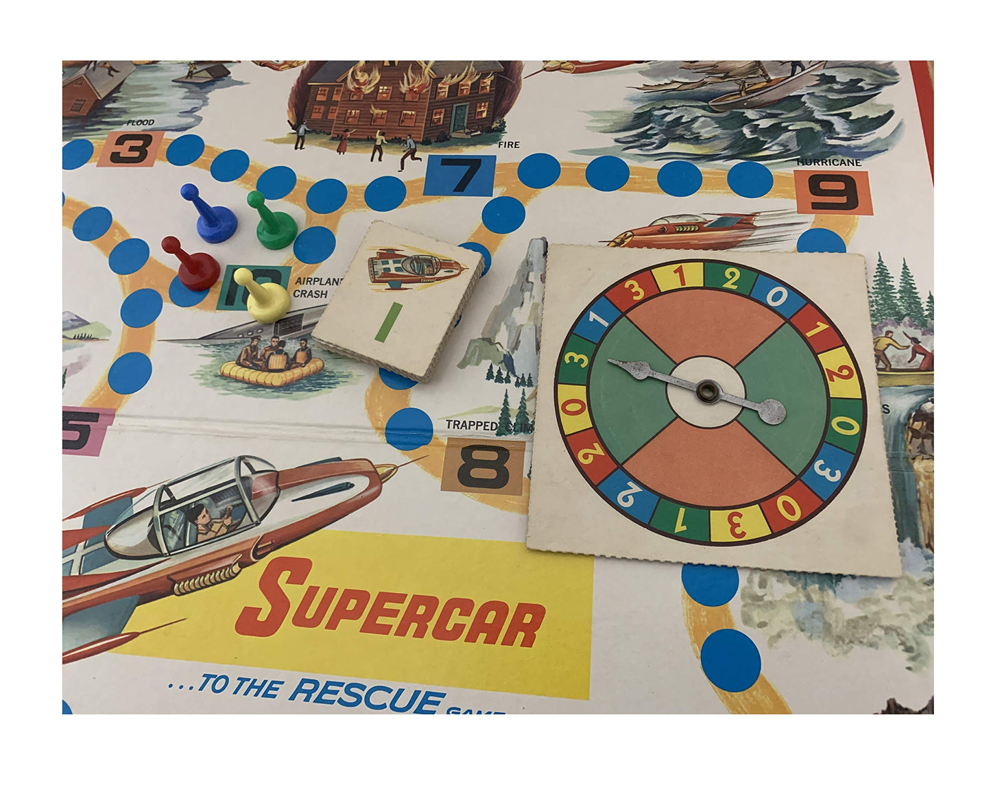 Vintage 1962 Gerry Andersons Super Car To The Rescue Board Game With Mike Mercury 100% Complete In The Original Box