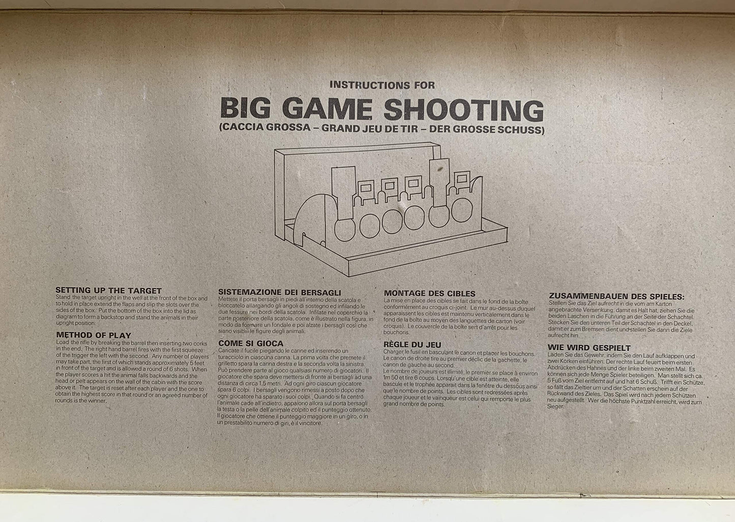 Vintage 1970s Chad Valley Big Game Wild Animal Target Shooting Game - In The Original Box