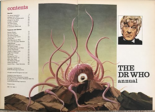 Vintage 1970 The Pink Dr Who Annual The First To Feature The Third Doctor Jon Pertwee - Fantastic Condition Shop Stock Room Find - Very Rare Item