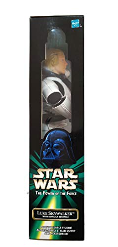 Vintage 1998 Star Wars The Power Of The Force Luke Skywalker In Stormtrooper Outfit with Dianoga Tentacle 12 Inch Fully Poseable Action Figure - Factory Sealed Shop Stock Room Find