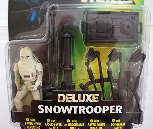 Vintage Kenner 1997 Star Wars The Power Of The Force Deluxe Imperial Snowtrooper Action Figure With E-Web Heavy Duty Blaster - Factory Sealed Shop Stock Room Find.