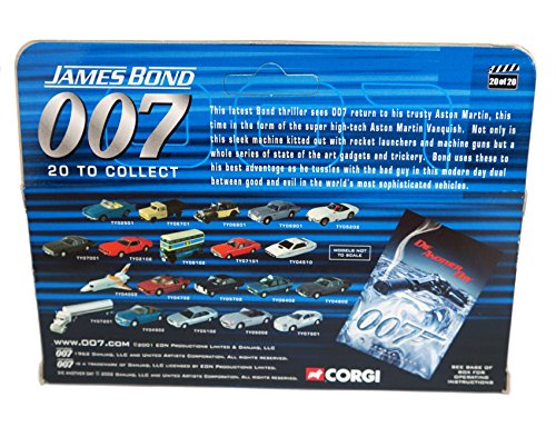 Vintage 2002 Corgi James Bond 007 Die Another Day - Aston Martin Vanquish 1:36 Scale Die-Cast Car Vehicle Replica Number TY07501 - Brand New Shop Stock Room Find