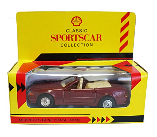 Vintage Shell Classic Sportscar Collection 1:43 Scale Die-Cast Mercedes Benz 500 SL Open Top Replica Model Vehicle Mint Condition In Original Box Shop Stock Room Find. …