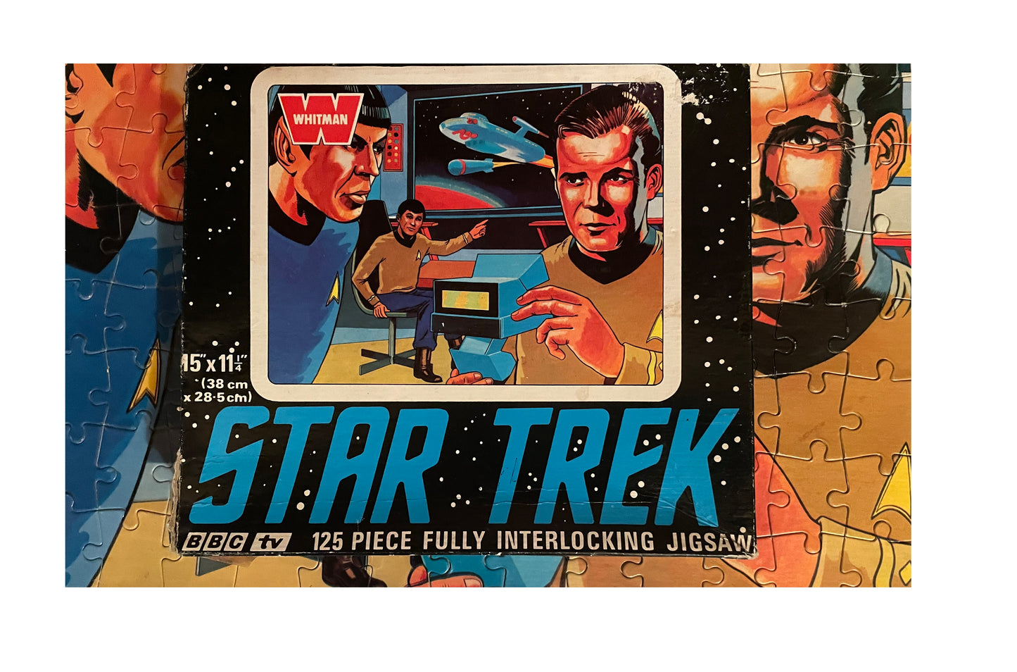 Vintage Star Trek Vintage 1973 U.K. Release Whitman 125 Large Piece Jigsaw Puzzle Number 7409 The Bridge Of The USS Enterprise - In The Original Box