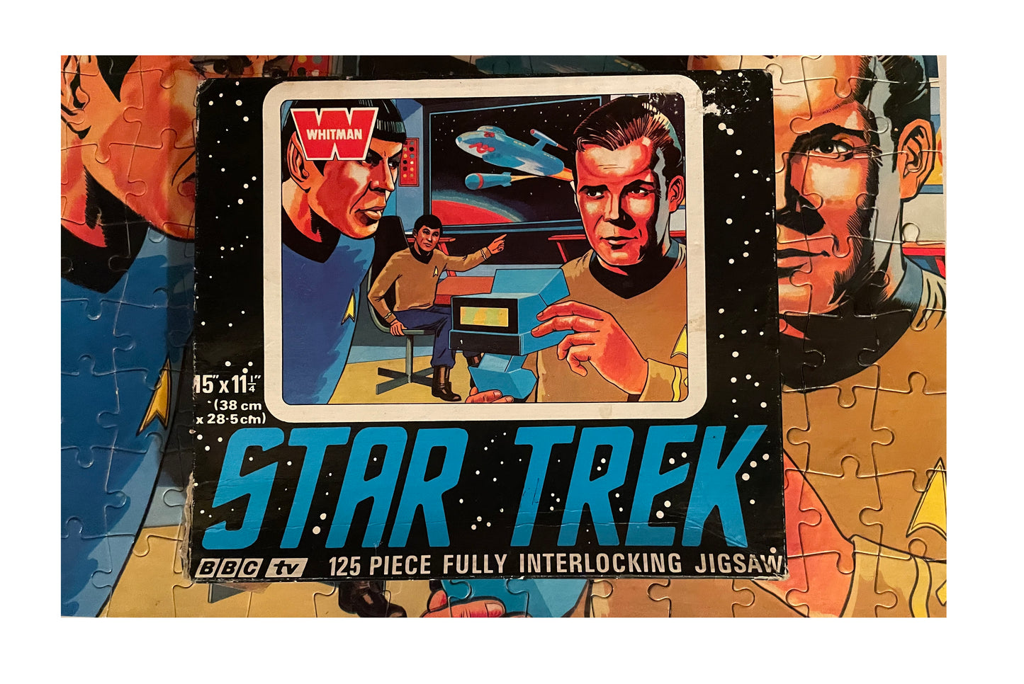 Vintage Star Trek Vintage 1973 U.K. Release Whitman 125 Large Piece Jigsaw Puzzle Number 7409 The Bridge Of The USS Enterprise - In The Original Box