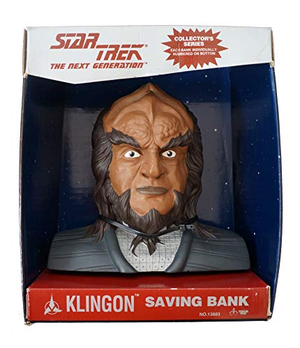 Vintage 1994 Thinkway Toys Star Trek The Next Generation Klingon Money Saving Box Bank - Factory Sealed Shop Stock Room Find