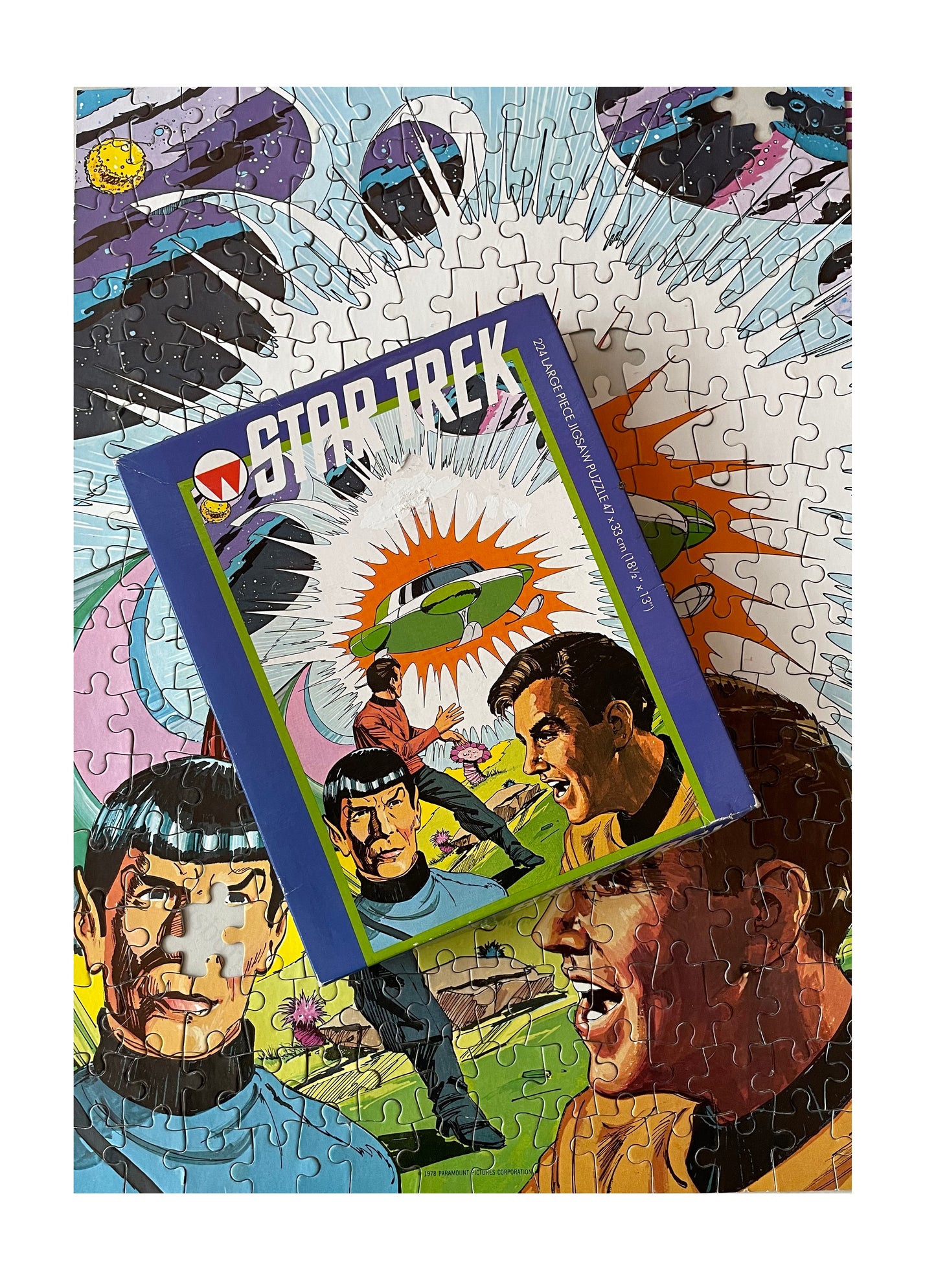 Vintage 1979 Whitman Publishing Star Trek The Original Series Animated 224 Piece Fully Interlocking Jigsaw Puzzle Number 7942 - Under Attack - In The Original Box